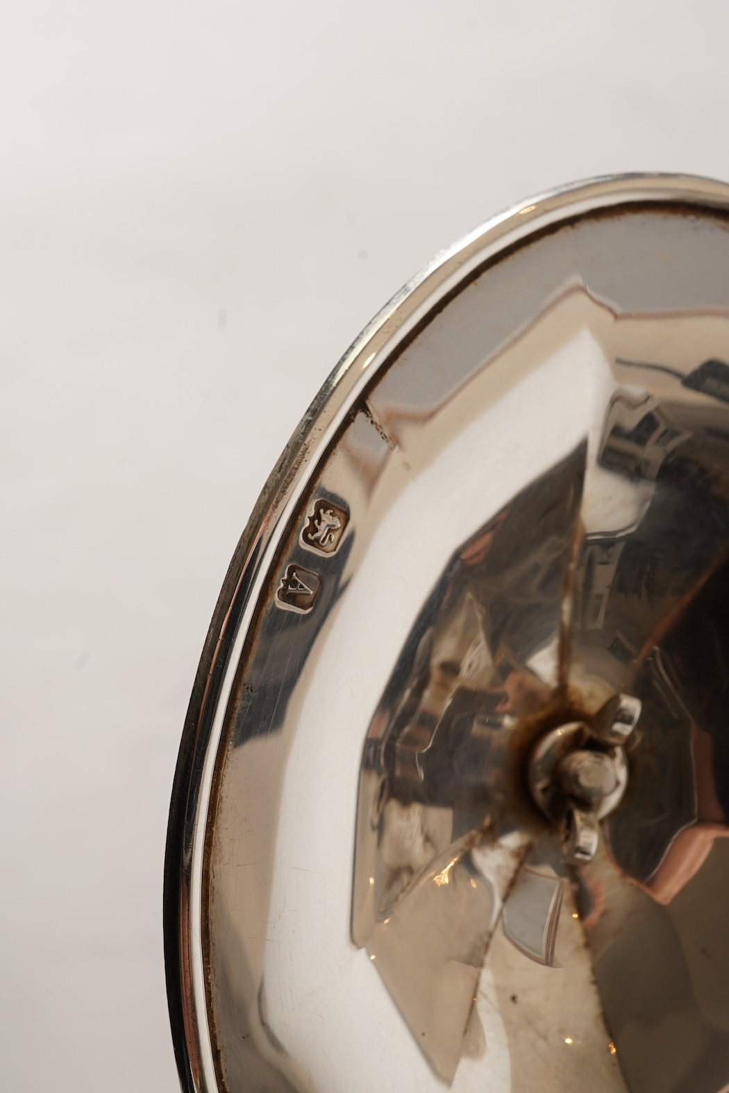 A George V silver three piece tea set by William Devonport